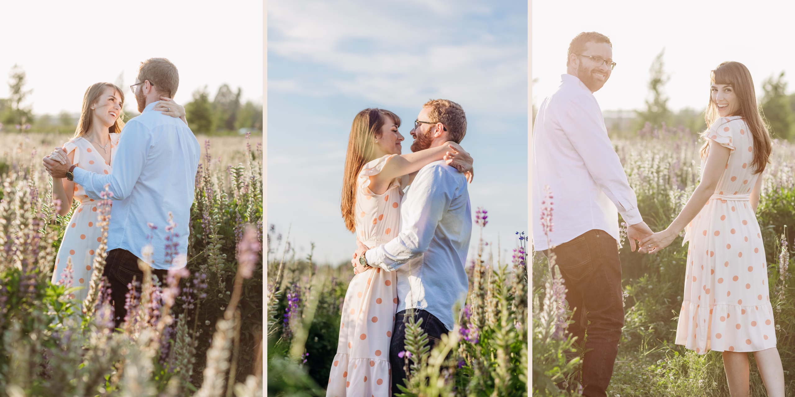 Lupine field engagement session at Van Lierop Park in Puyallup, WA