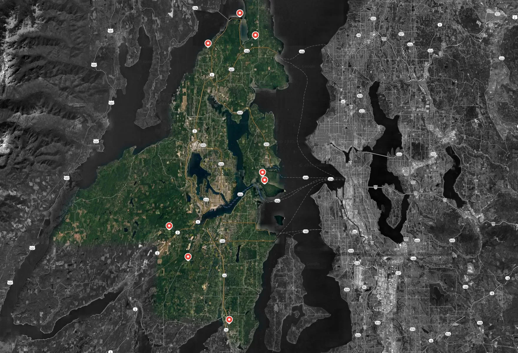 Map of Kitsap County Wedding Venues