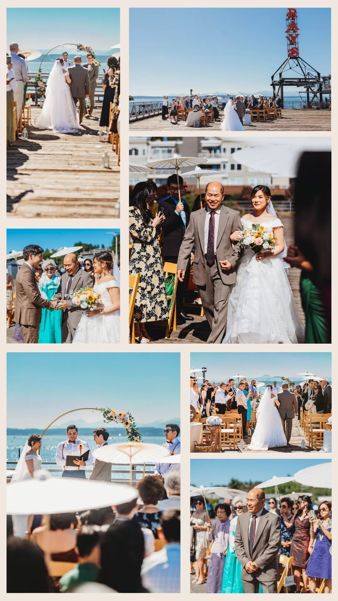 Ray's Boathouse wedding ceremony in Seattle, WA