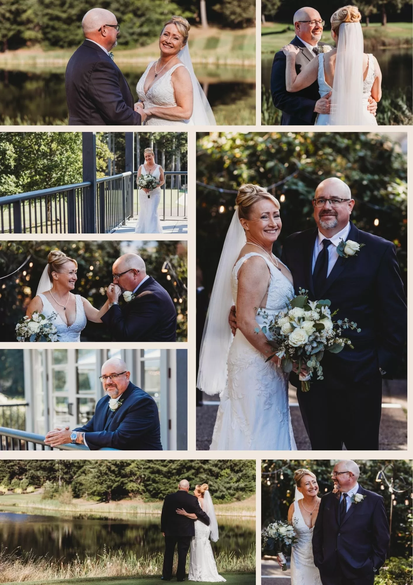 Portraits of the bride and groom at a wedding venue in Gig Harbor, WA