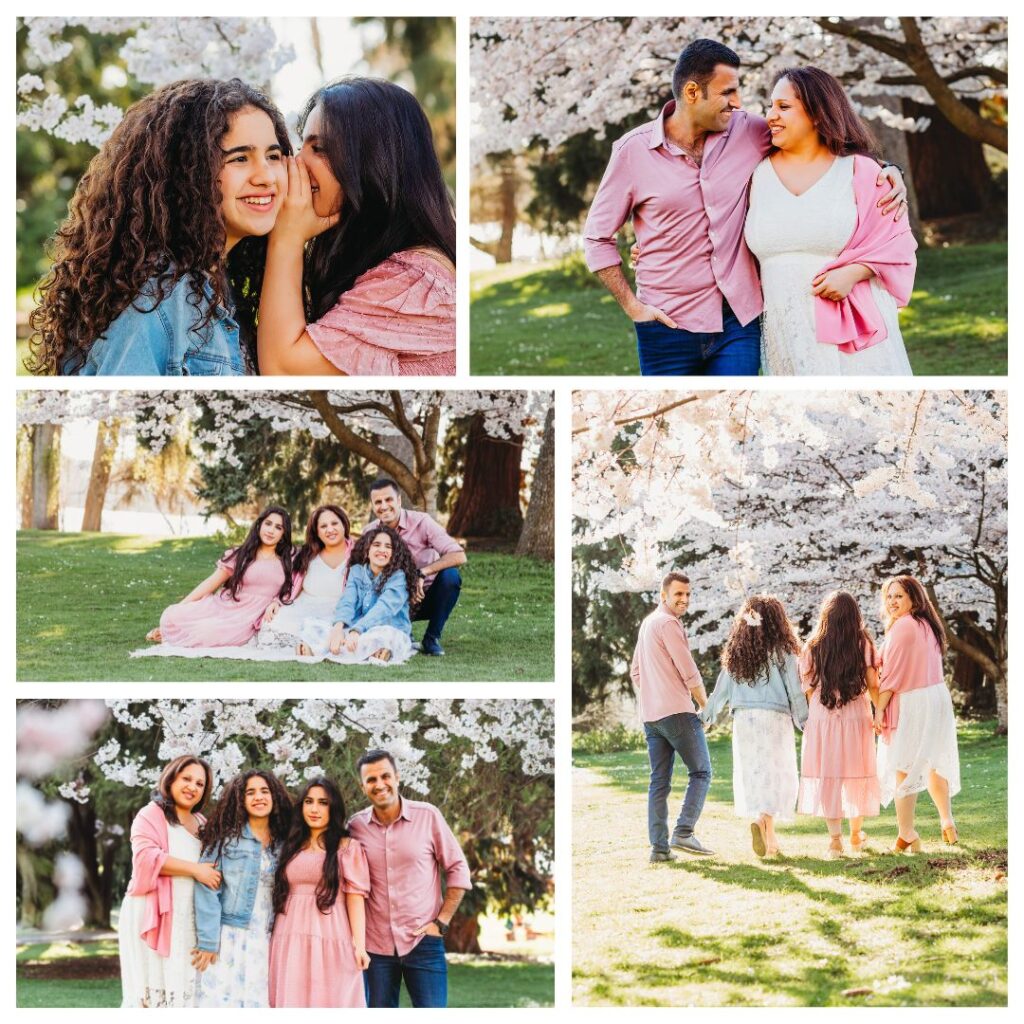Family portraits with the Seattle Cherry Blossoms