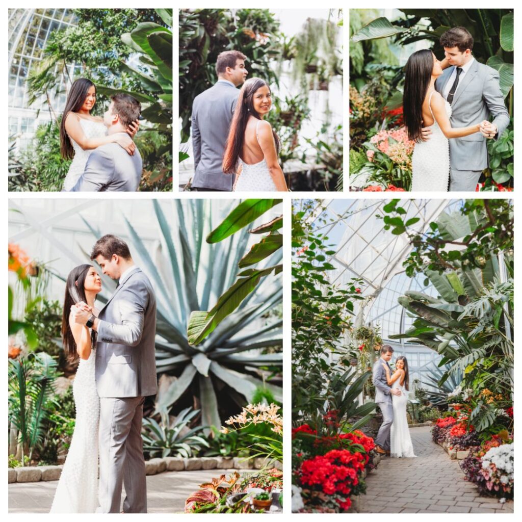 Engagement photos at W.W. Seymour Botanical Conservatory in Tacoma, WA