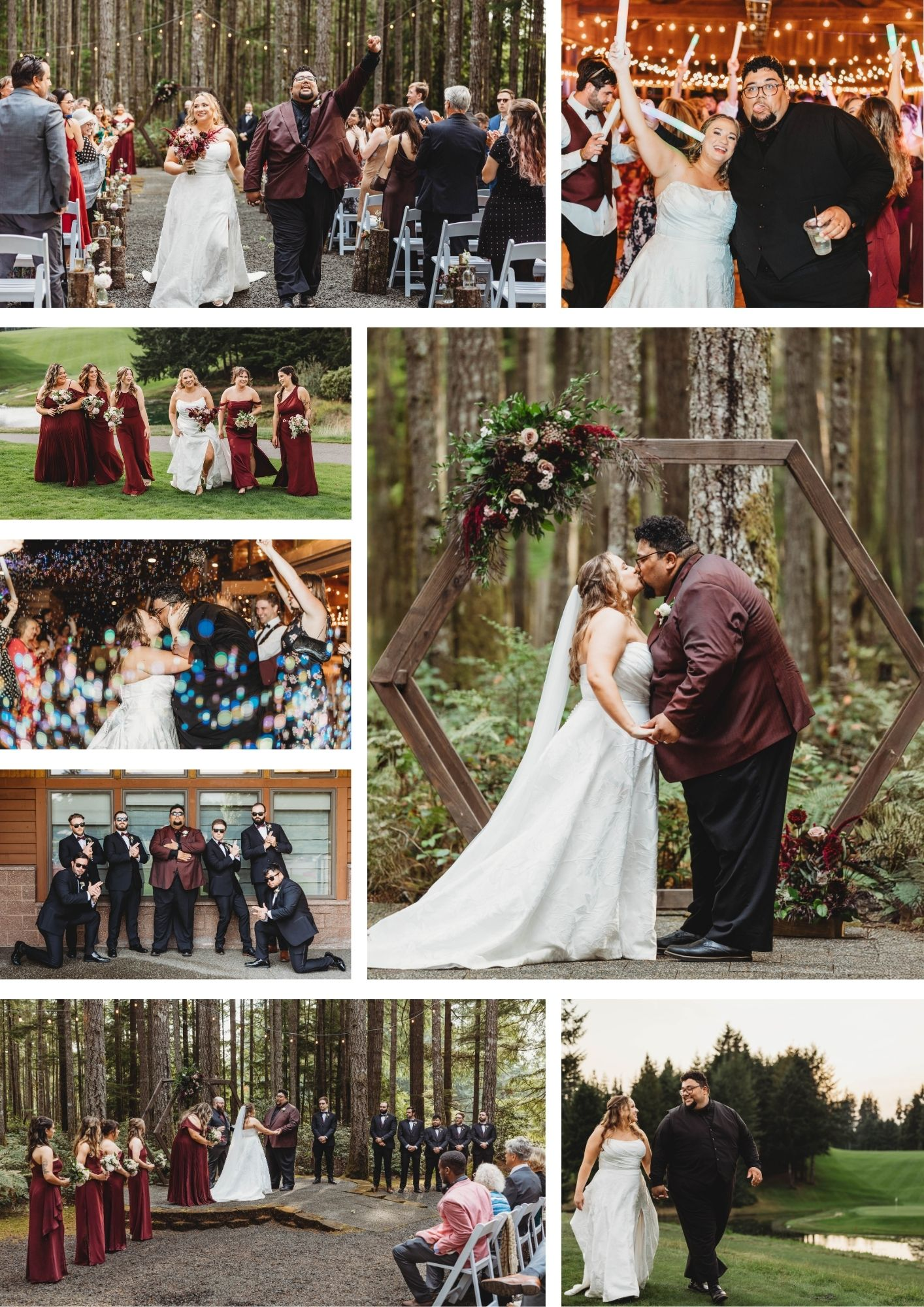 Collage featuring Gold Mountain Golf Club Wedding