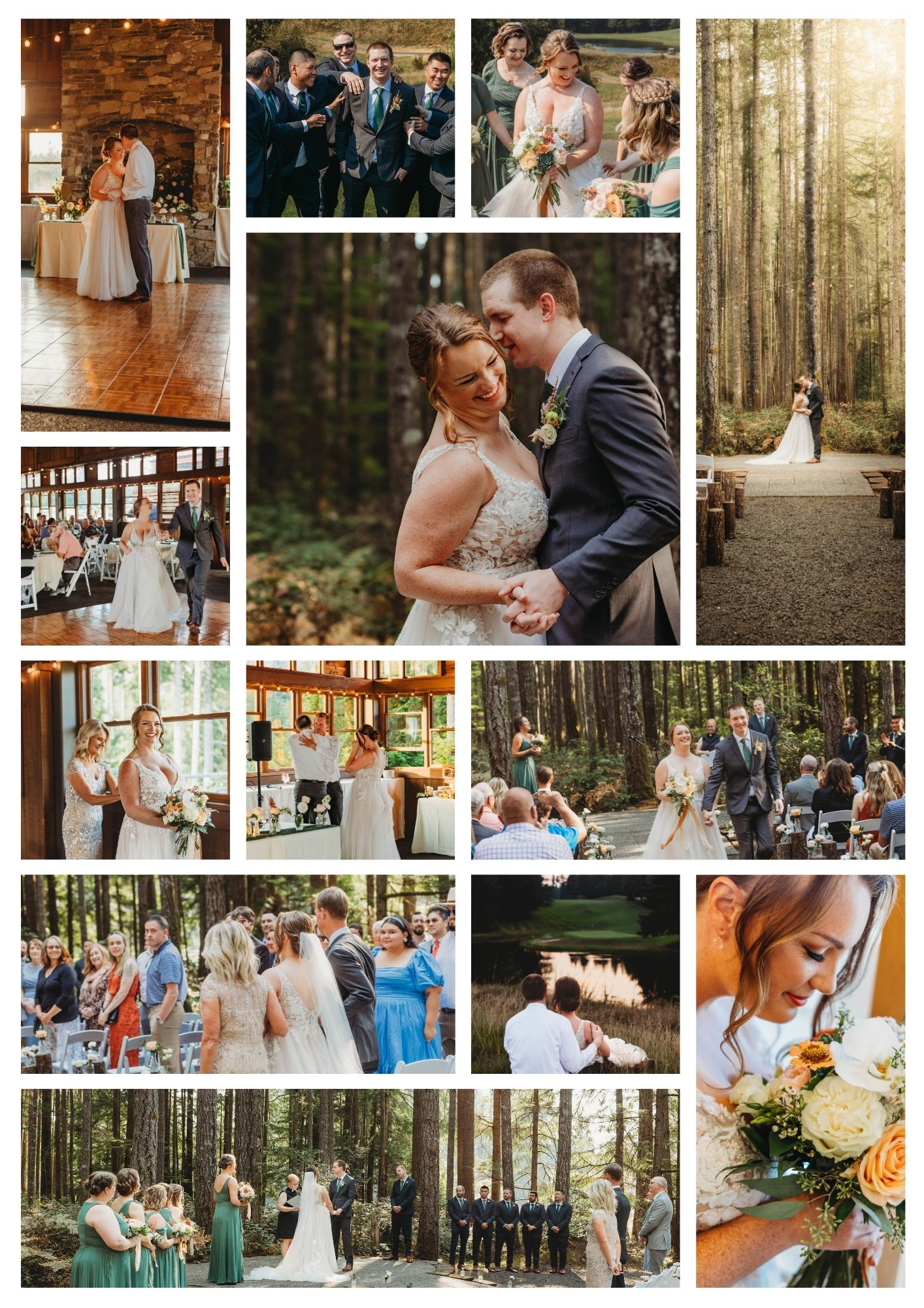 Bremerton wedding collage at Gold Mountain Golf Club