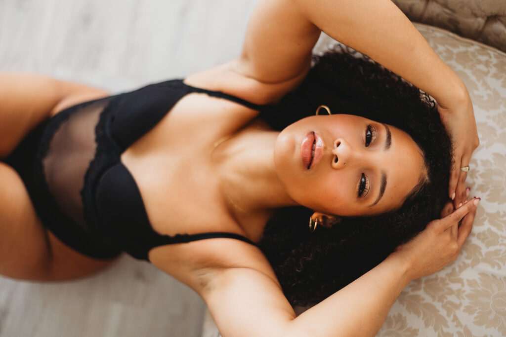 Bridal boudoir pose in Seattle boudoir studio