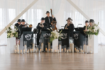 Take 7 Little Big Band performing at a wedding reception at the Point at Pier 70 in Seattle