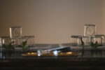 Stacks of small custom ice cubes with bespoke monograms encased inside for a luxury Seattle wedding